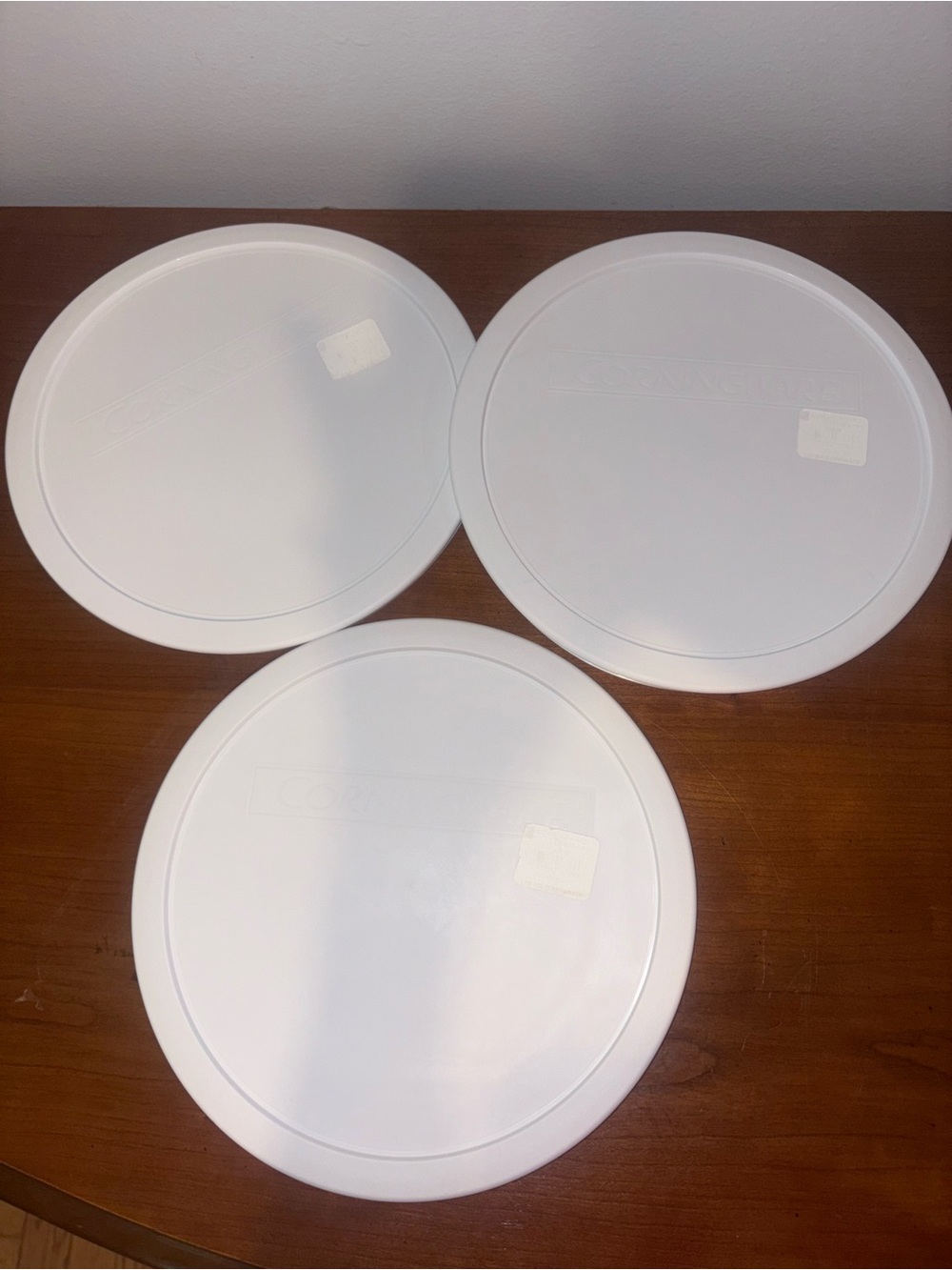 Corningware FS-1-PC Round Casserole Dish White Lid Replacement Set of 3